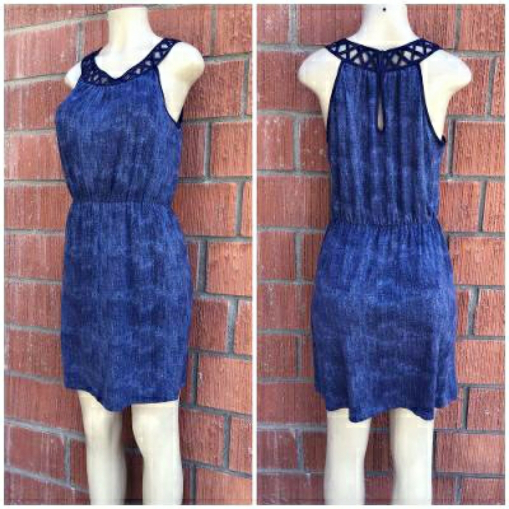 SKIES ARE BLUE Stitch Fix Blue Acid Wash Dress